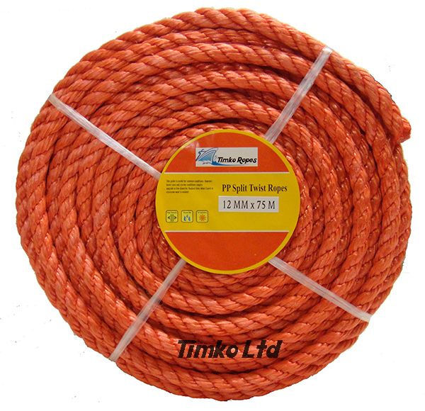 12mm Red Polypropylene Rope x 75m Coil